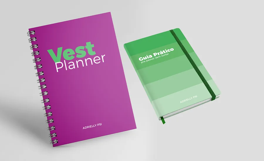 Mockup do Kit Psi Escolar no Vestibular: VestPlanner e Guia Prático